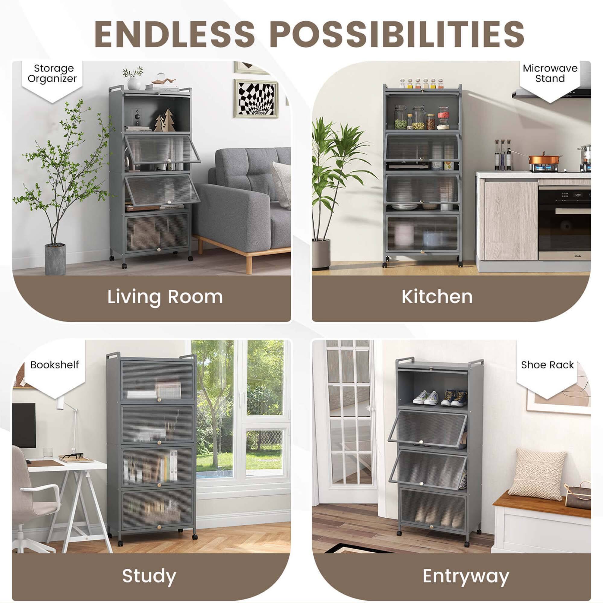 ENDLESS POSSIBILITIES Storage Microwave Organizer Stand Living Room Kitchen Bookshelf Shoe Rack Study Entryway