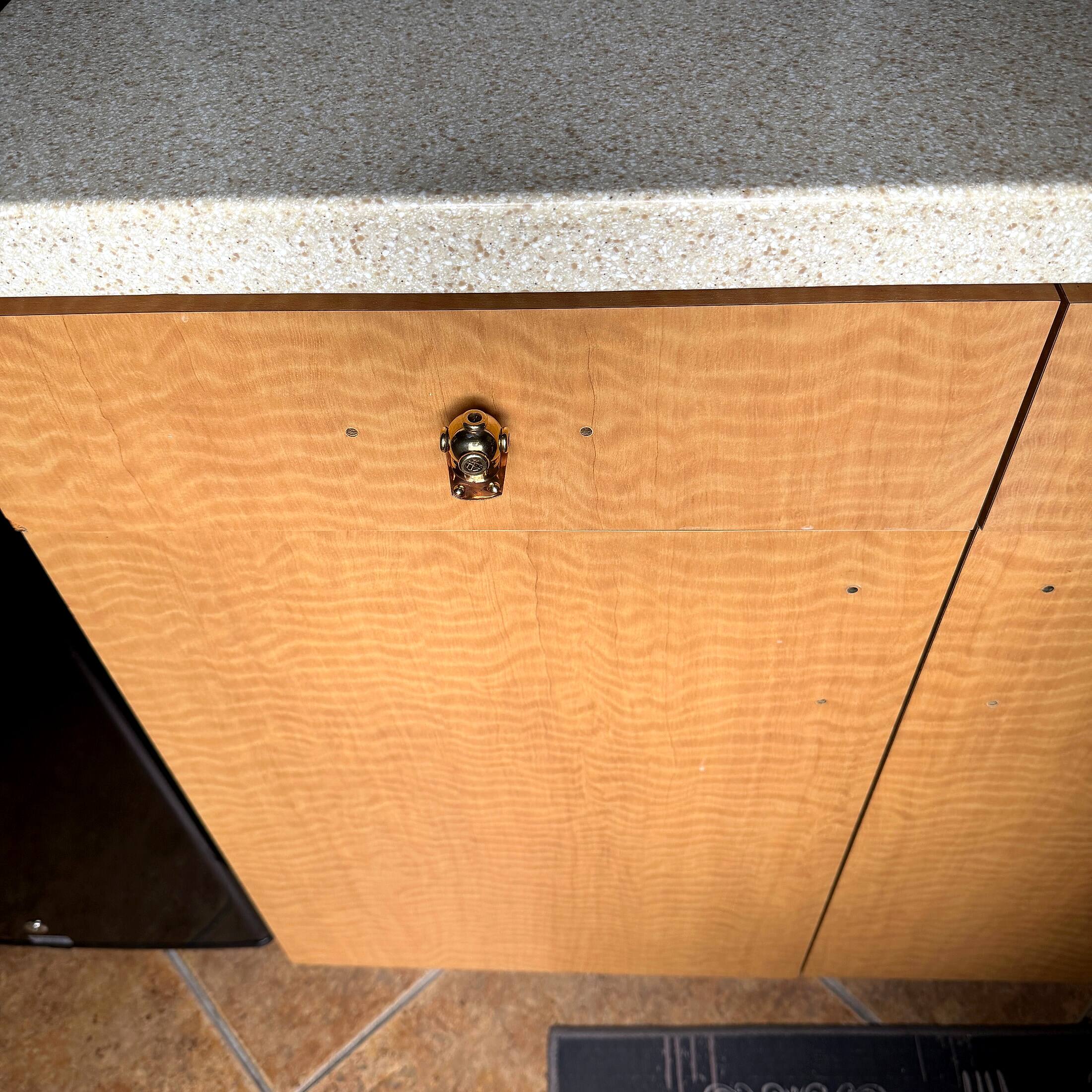 Alt View 5. Things2Die4 - Set of 4 Brass Diver Helmet Drawer Pulls Nautical Cabinet Knobs 1.25 In - Brass.