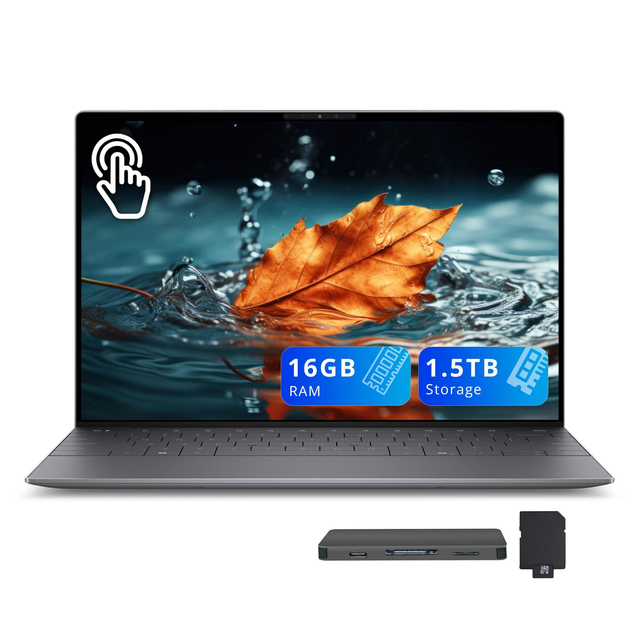 Dell - XPS 13.4" 3K Touch Laptop,Snapdragon X Elite X1E-80-100,16GB RAM,512GB SSD+1TB Dock Set,Backlit,Win 11 - Graphite