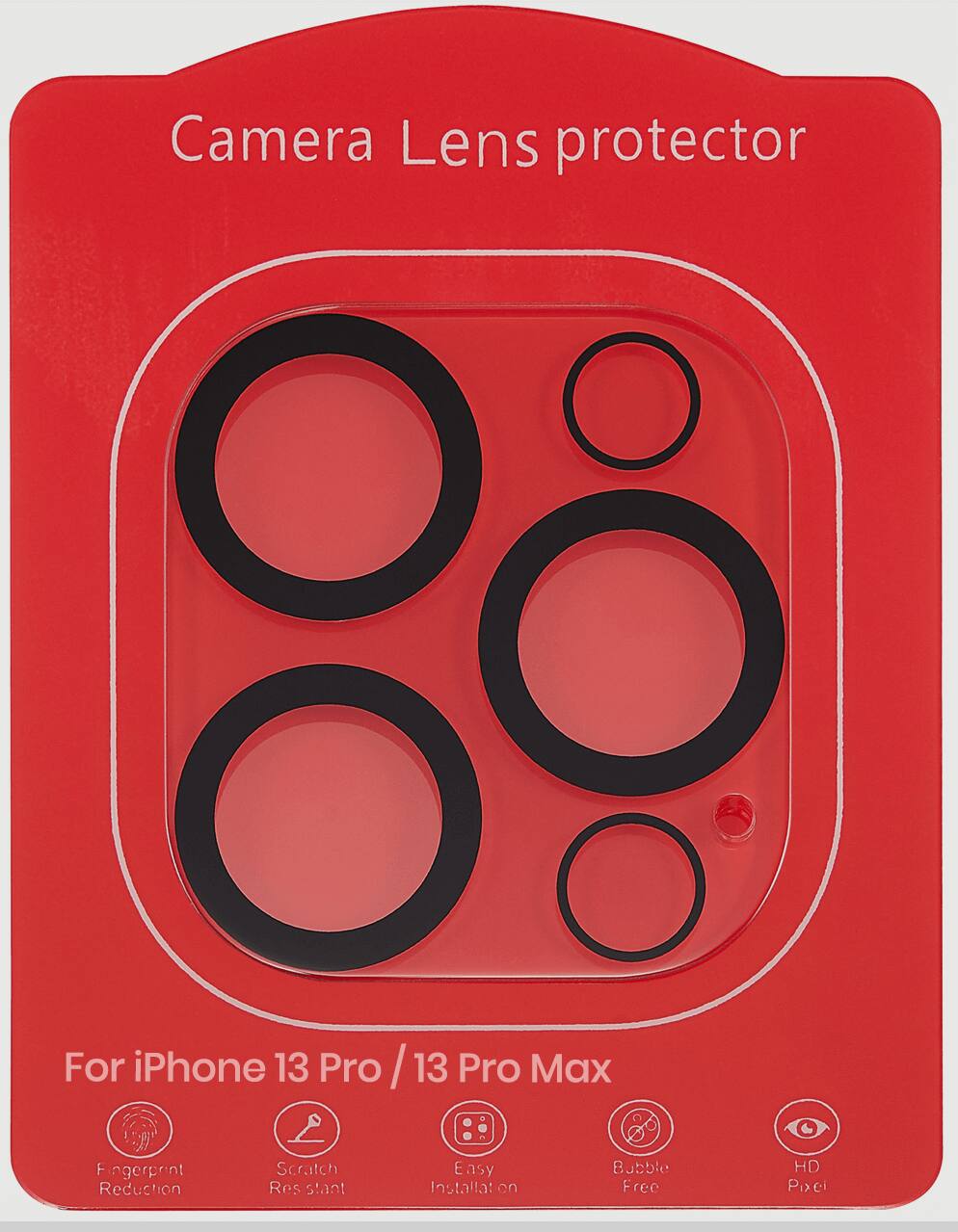 Camera Lens protector

For iPhone 13 Pro / 13 Pro Max

- Fingerprint Reduction
- Scratch Resistant
- Easy Installation
- Bubble Free
- HD Pixel
