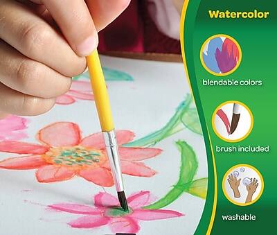 Watercolor  
blendable colors  
brush included  
washable