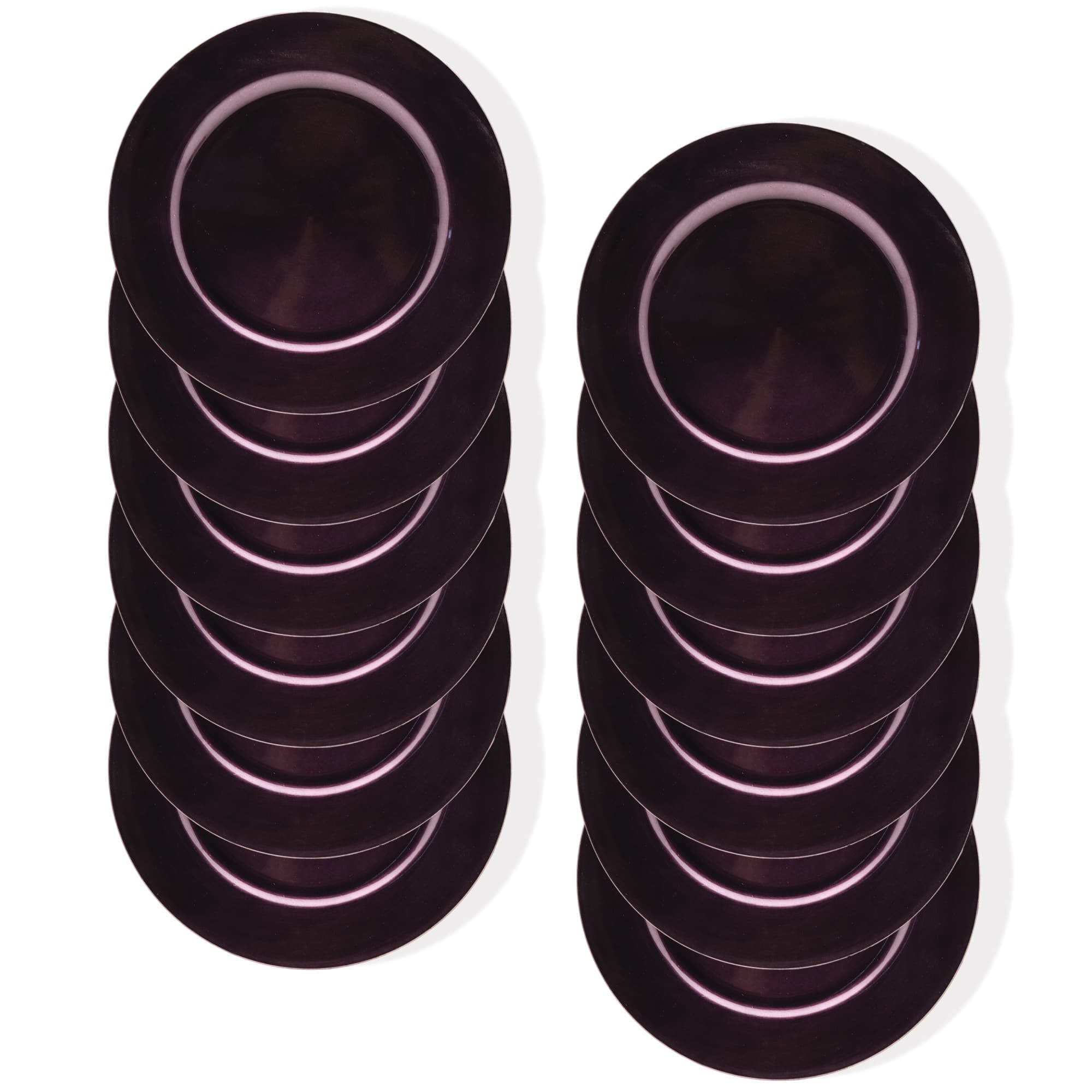 American Atelier - Metallic Round 13"D Charger Plates Set of 12 - Purple