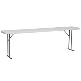 Emma + Oliver - 8-Foot Plastic Folding Training Table - White
