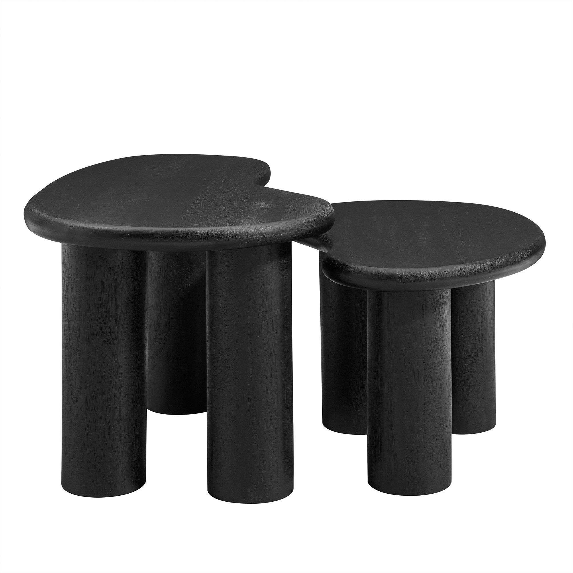 Alt View 2. Modway - Hackney Mango Wood Nesting Coffee Table Set by Modway - Black.