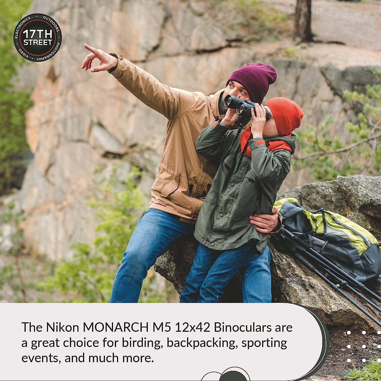 ELECTRONICS OUTDOORS 17TH STREET

The Nikon MONARCH M5 12x42 Binoculars are a great choice for birding, backpacking, sporting events, and much more.