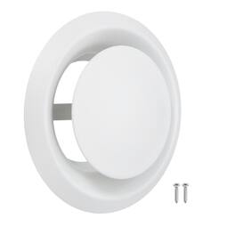 Unique Bargains - 1Set 4" Round Ceiling Diffuser, 304 Stainless Steel Adjustable Wall Air Vent Diffuser Duct Cover Exhaust Supply - White