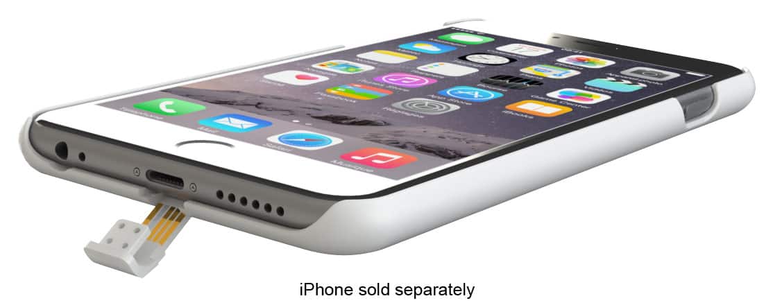 Exelium - Magnetized Wireless Receiver Case for Apple® iPhone® 6 and 6s - White - Larger Front