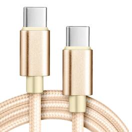 Kitcheniva - Fast Charging USB-C Cable For iPhone 16 15 Pro Max Samsung S24 6 Ft Gold