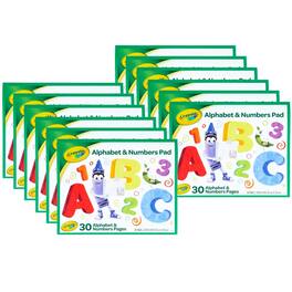 Crayola - Alphabet & Numbers Pad, Pack of 12 - 10" x 8"