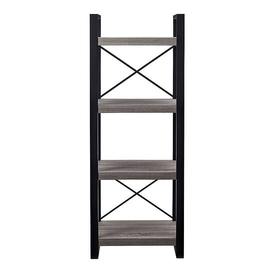 Walker Edison Modern Powder Coated Steel 4 Shelf Bookcase Walker Edison Modern Powder Coated Steel 4 Shelf Bookcase Driftwood