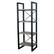 Left. Walker Edison - Modern Industrial Powder-Coated Steel 4-Shelf Bookcase - Driftwood.