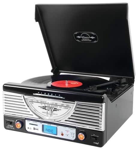 PYLE - Bluetooth Turntable and Speaker System - Black - Larger Front