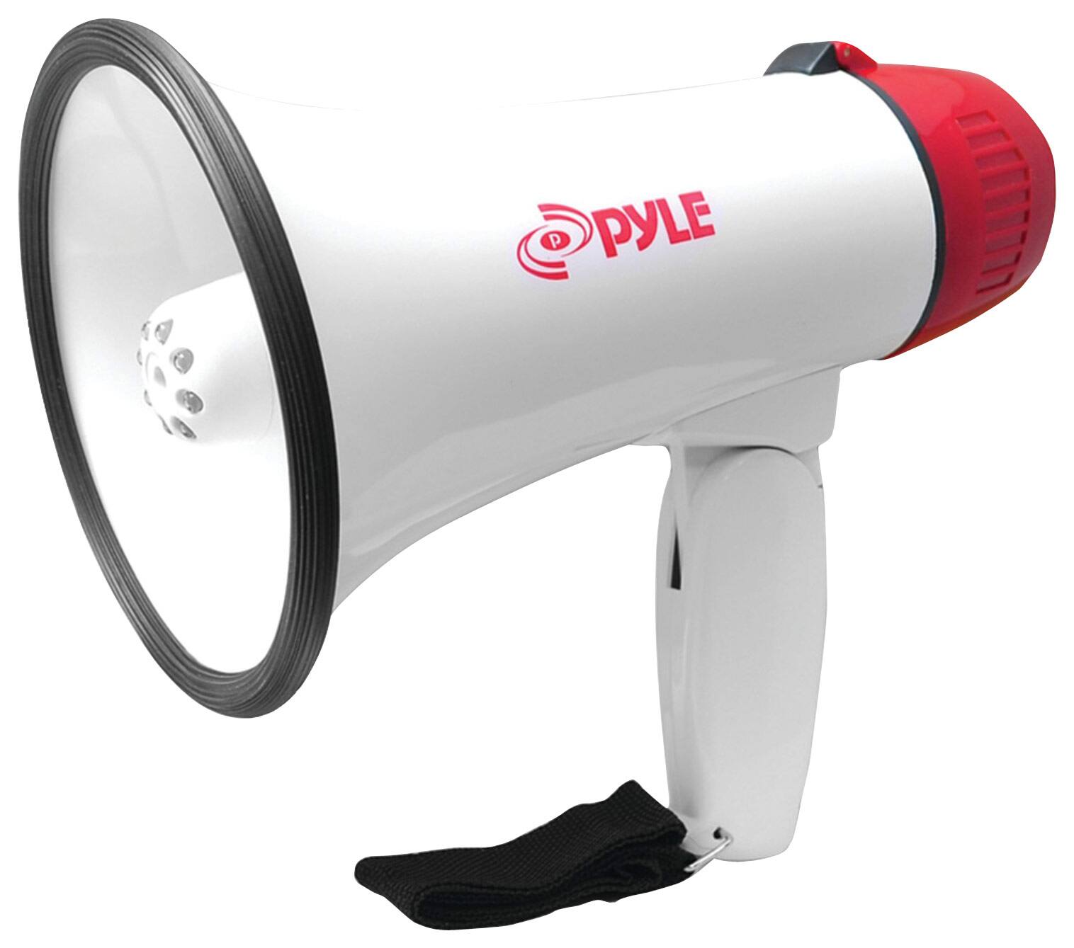 PYLE - Mini Compact Megaphone Bullhorn - White/Red