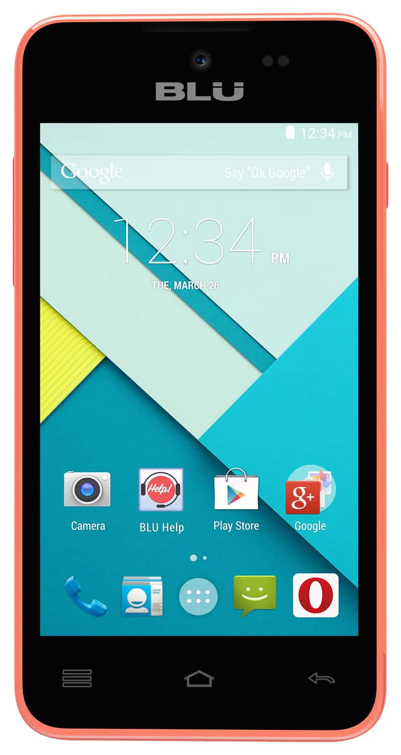 Front. BLU - Advance 4.0 L 4G with 4GB Memory Cell Phone (Unlocked) - Pink.