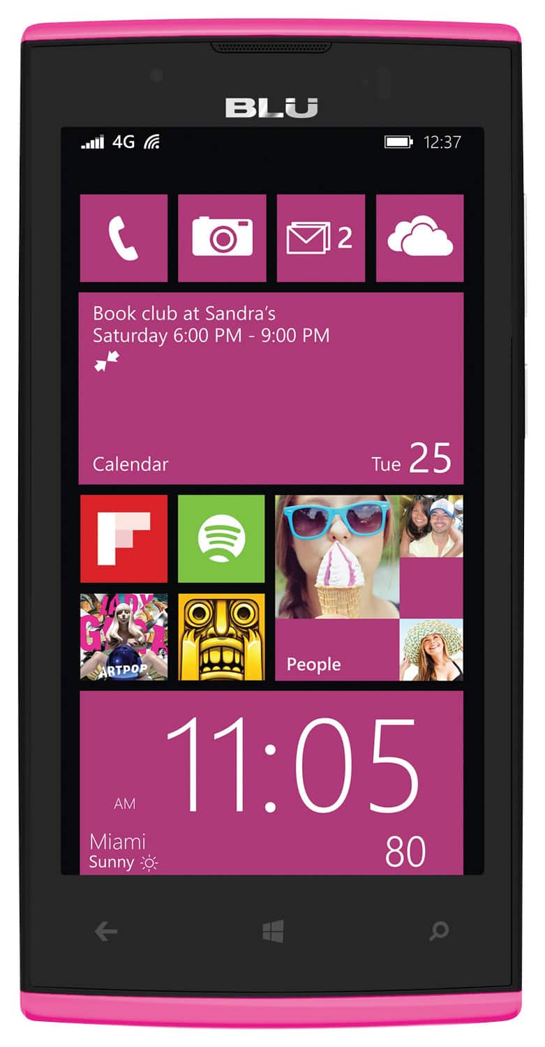 Front. BLU - Win JR 4G LTE with 4GB Memory Cell Phone (Unlocked) - Pink.