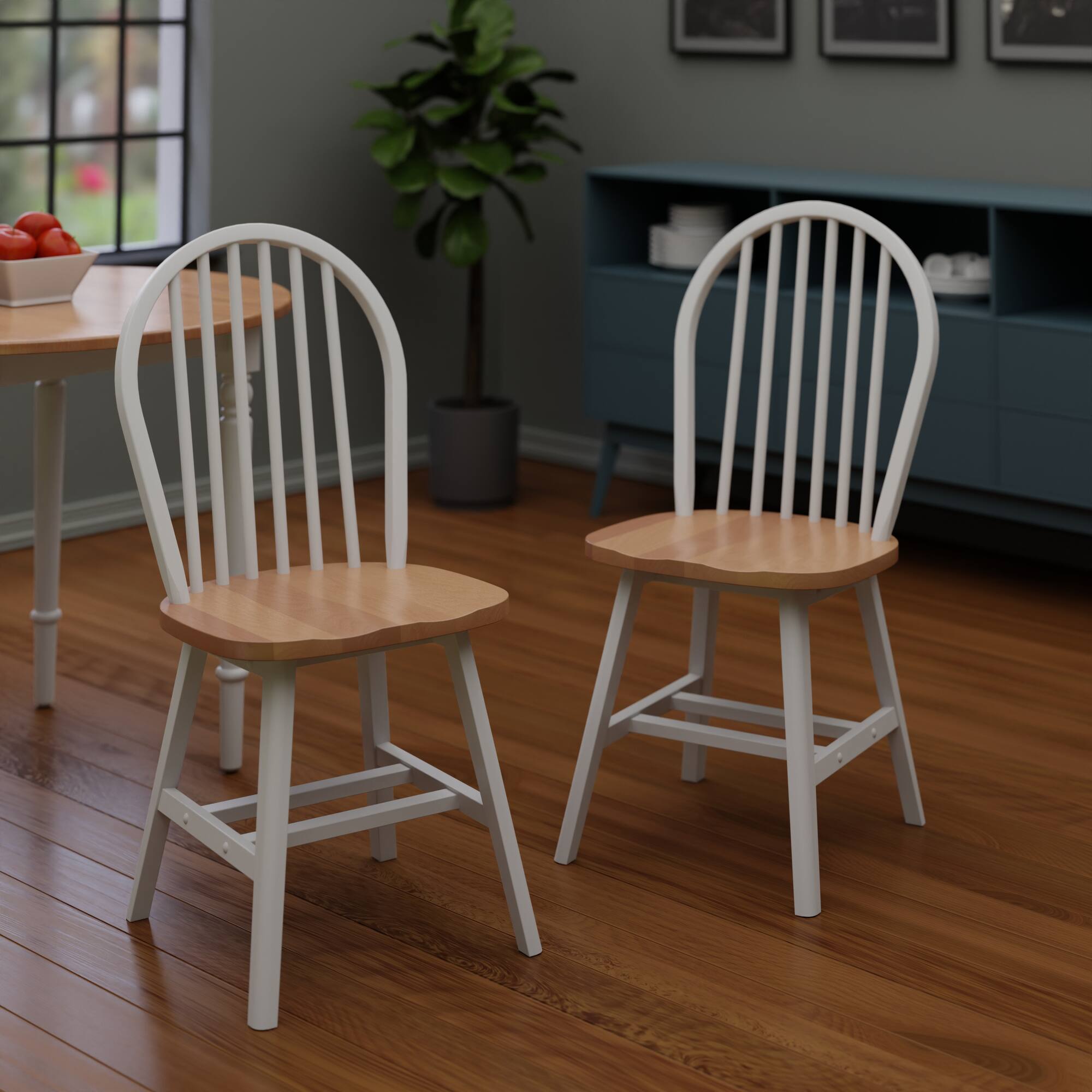 Alt View 8. Winsome Wood - Windsor 2-Pc Chair Set - Natural/White.