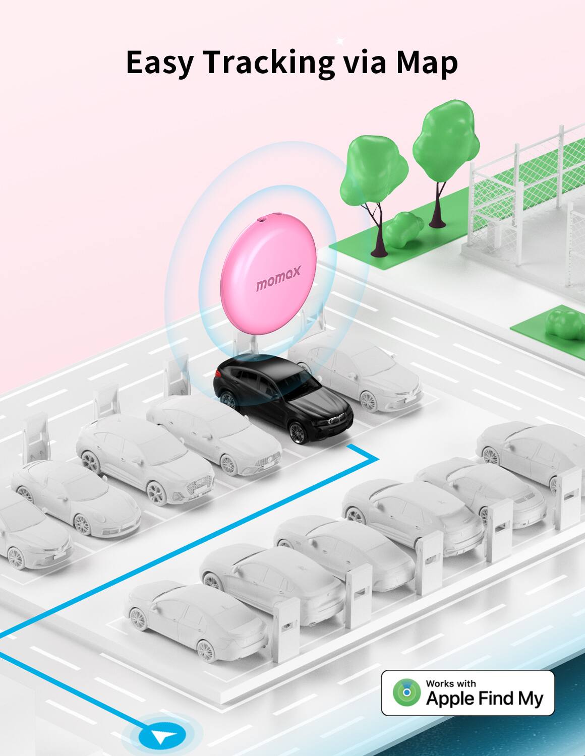 Easy Tracking via Map, momox, Works with Apple Find My