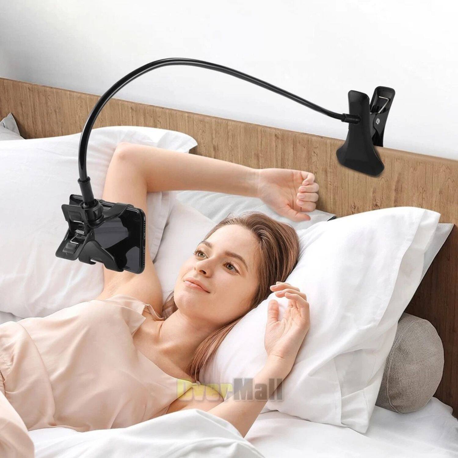 Back. Stock Preferred - Universal Lazy Mobile Phone Gooseneck Stand Holder - Black.