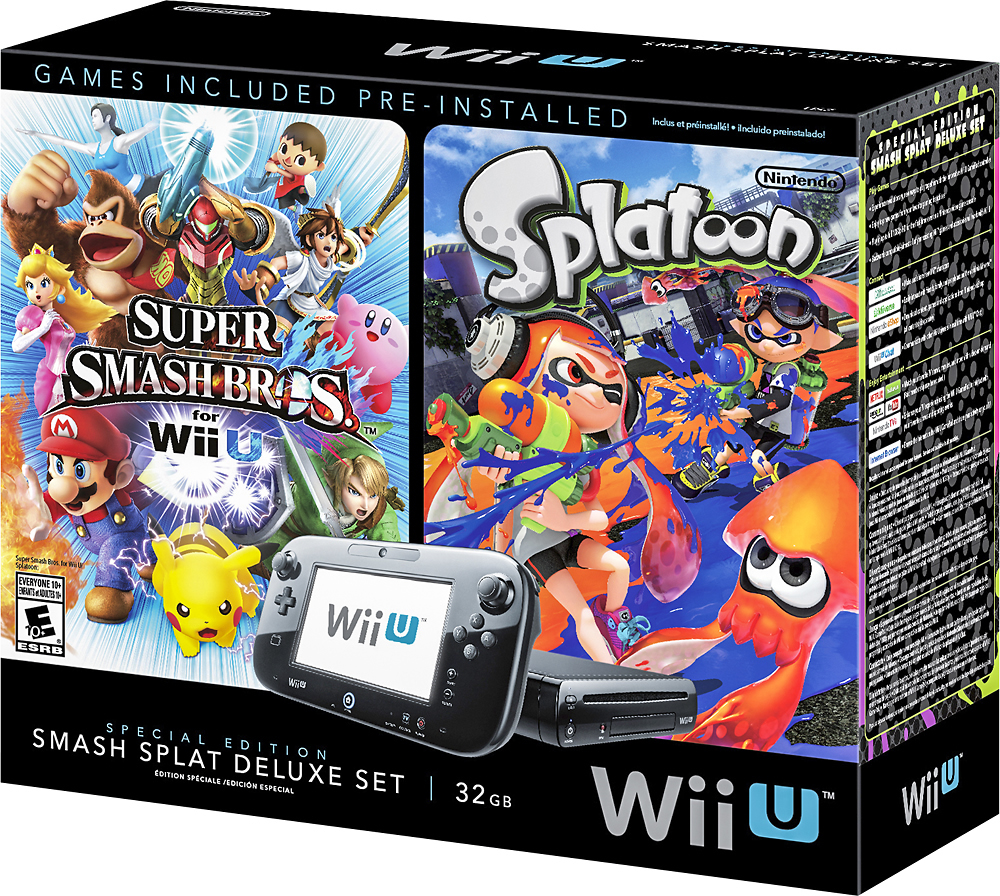 Krijgsgevangene kraai het doel Nintendo Wii U 32GB Smash Splat Special Edition Deluxe Console Set Black  WUPSKAGX - Best Buy