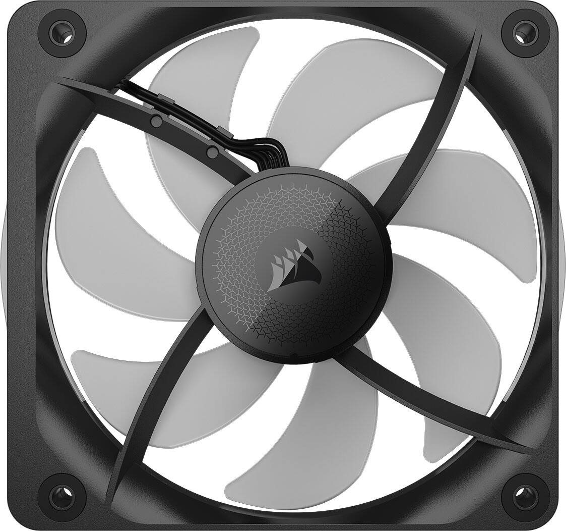 Alt View 4. CORSAIR - iCUE LINK RX120 II RGB 120mm PWM Fans – Optimized for quiet operation – Up to 2,100 RPM – 8 RGB LEDs per fan - Black.