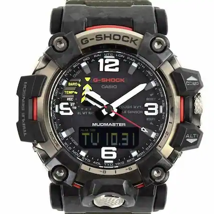 SENSOR TRIPLE G-SHOCK RAI UTC LON RIO A P PAR SCL 12 ATH NYC OVER JED CHI G-SHOCK BARO THR CASIO DEN TEMP DXB REC RESET AA ST TOUGH MVT. KBL S TR 3 AL WT R/C LE SENSOR ANC - START KHI HNL - MUDMASTER ALM SIG DEL PPG KTM -2 MODE UNDER TU 1031 - WLG DAC - NOU 6 I RGN SYD BKK ADL TYO HKG I -6 8 I COMP ALTI