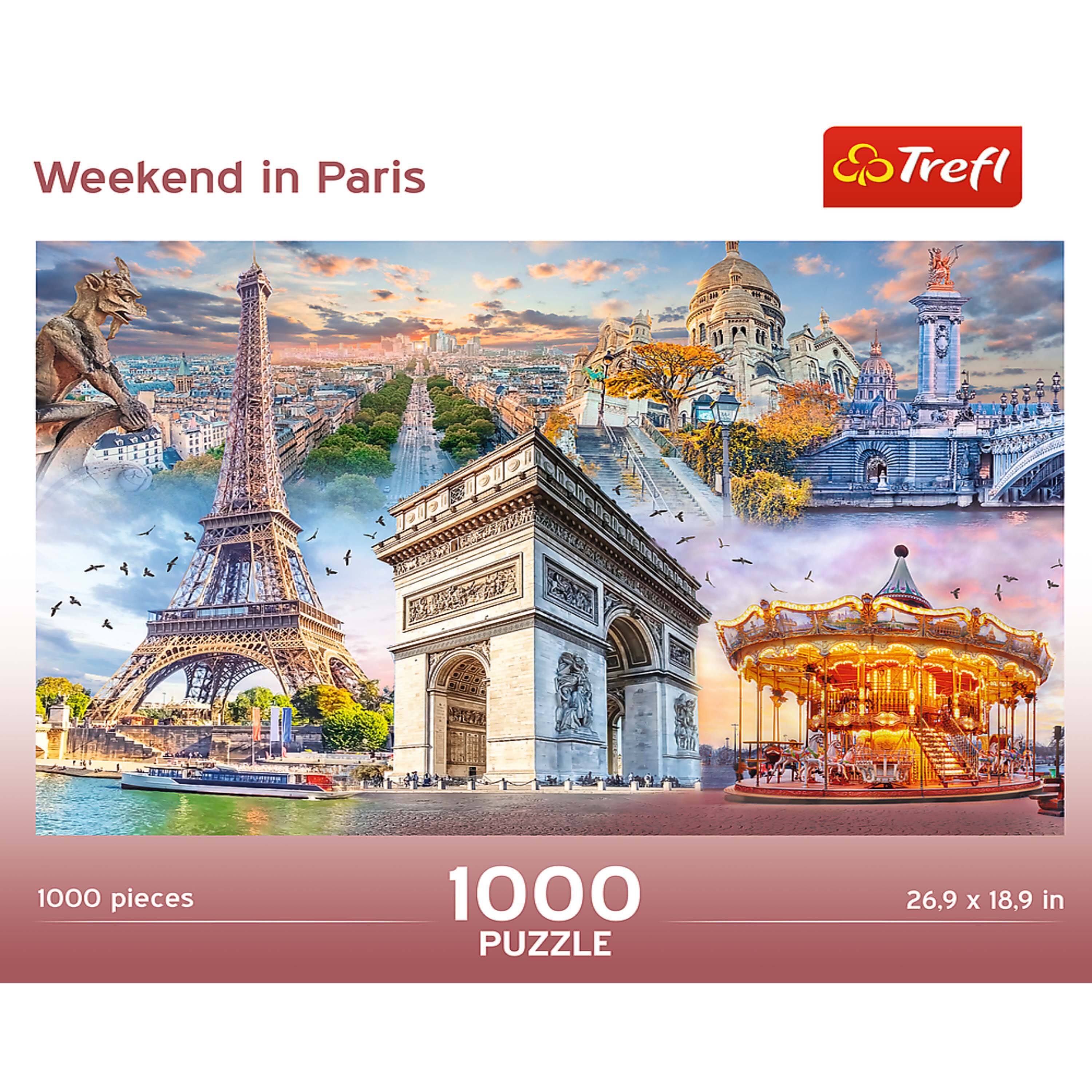 Weekend in Paris  
Trefl  
1000 pieces  
1000 PUZZLE  
26.9 x 18.9 in