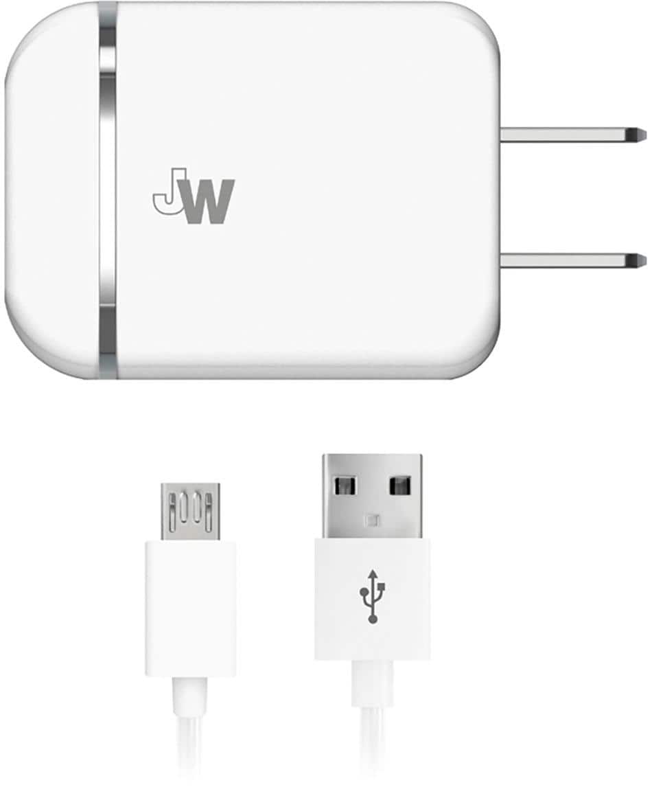 Front. Just Wireless - Wall Charger - White.