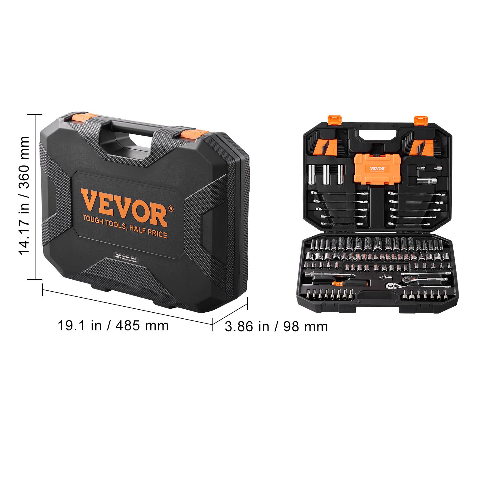 VEVOR TOUGH TOOLS, HALF PRICE
19.1 in / 485 mm
3.86 in / 98 mm
14.17 in / 360 mm