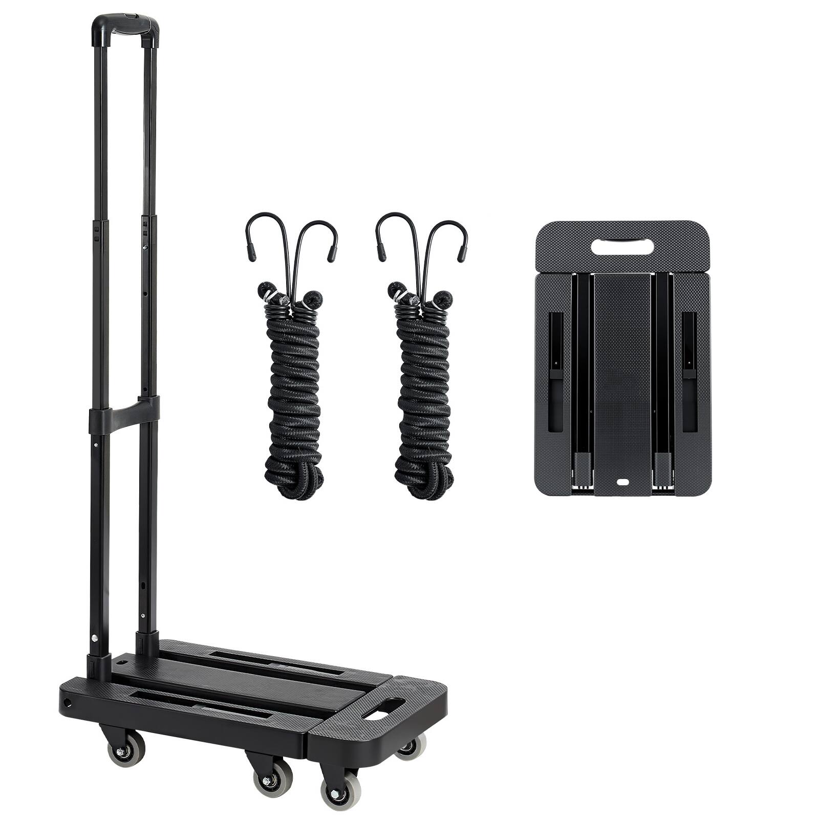LOVMOR - 500-Lb Folding Hand Truck Platform Cart Dolly for Moving and Transport - Black