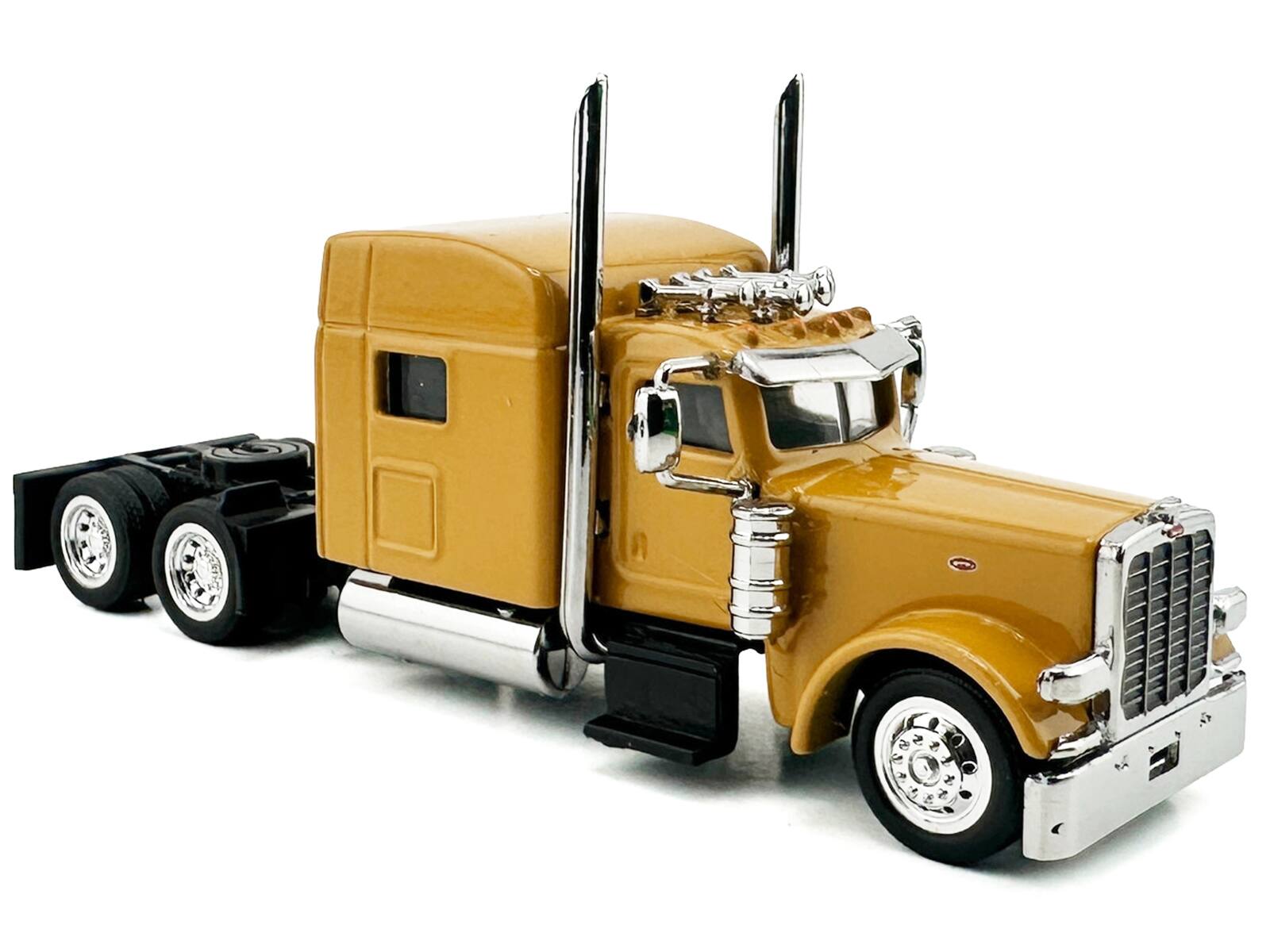 Alt View 2. HO Logistics Replicas - Peterbilt 389 Truck Tractor with Sleeper Cab Yellow 1/87 (HO) Scale Plastic Model Car by HO Logistics.