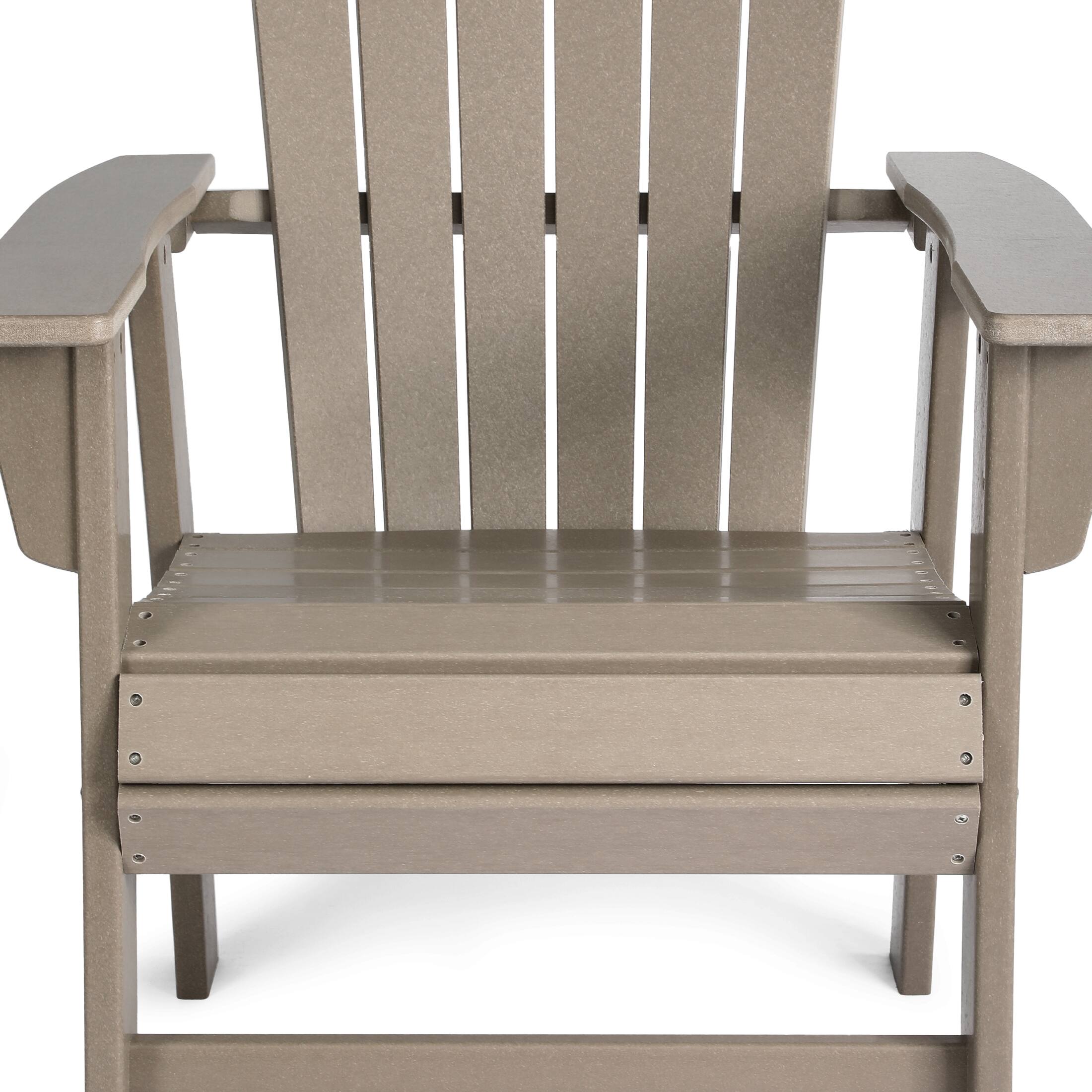 Alt View 6. WestinTrends - WestinTrends Dylan Outdoor Patio Shell-back Adirondack Dining Chair Weather Resistant - Weathered Wood.