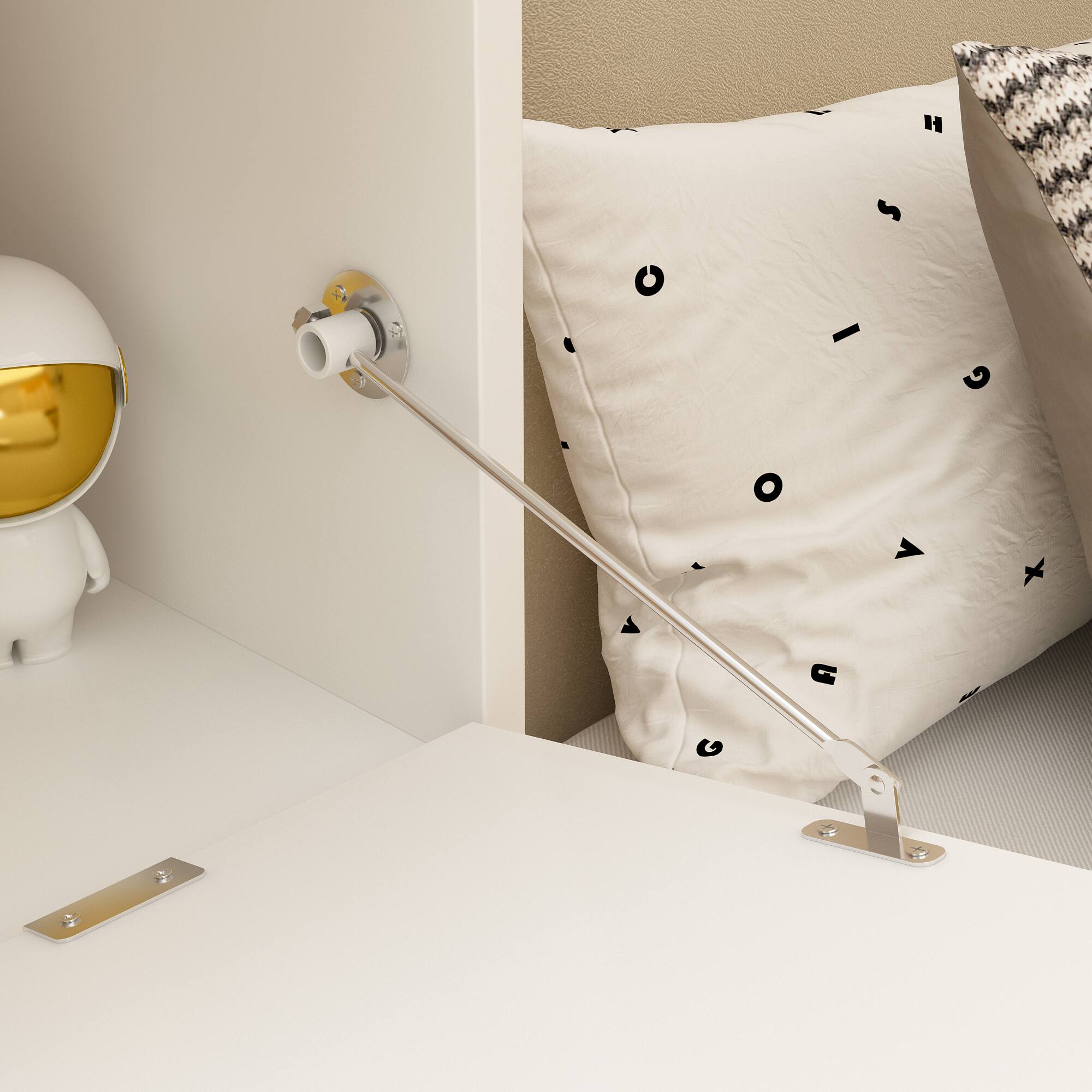 Alt View 10. FUFU & GAGA - FUFU&GAGA  Multi - Storage Nightstand: Press - Open & Robot - Chic Organizer - White.