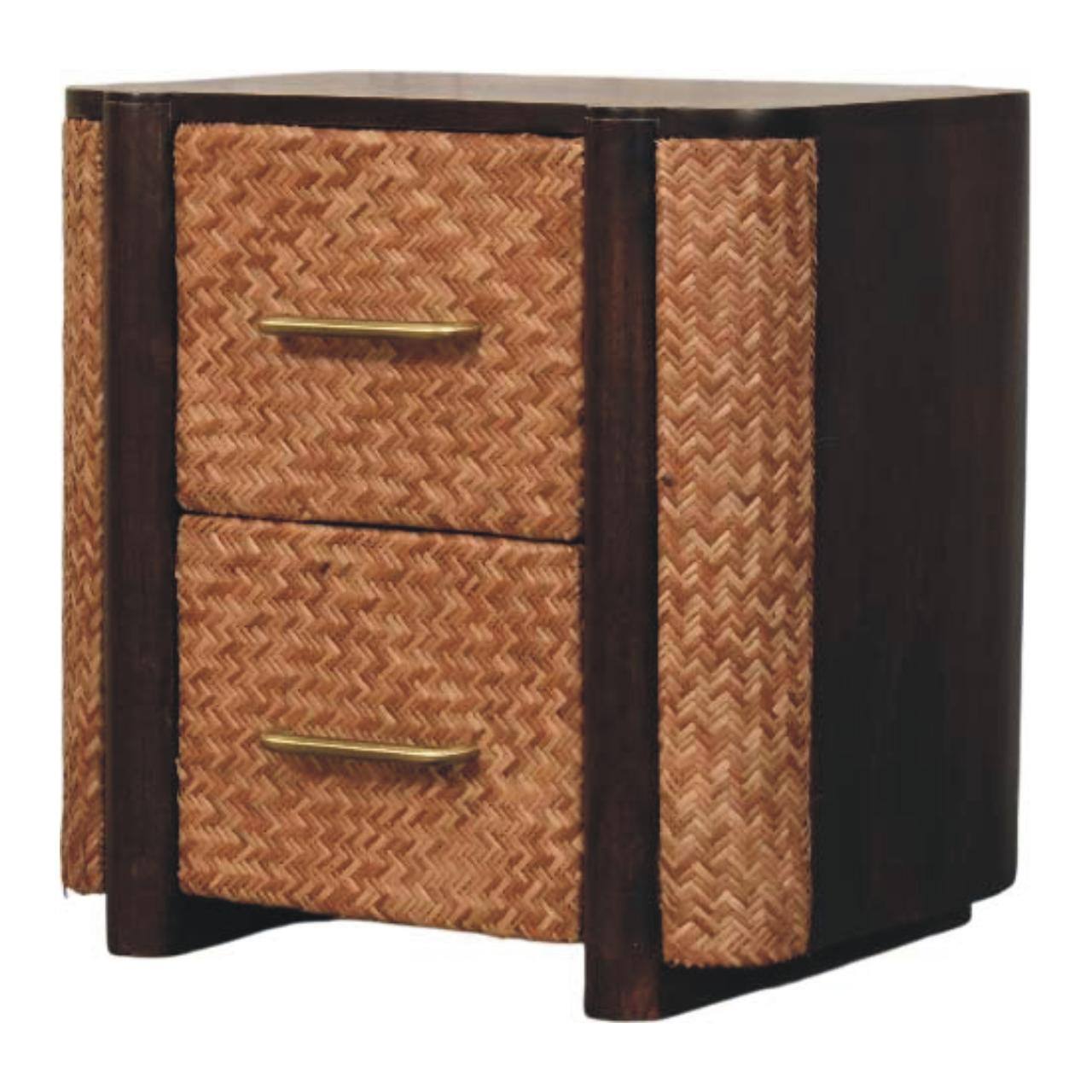 Left. Artisan Furniture - Artisan Furniture Solid Wood Havana Canefront Drawers - Brown.