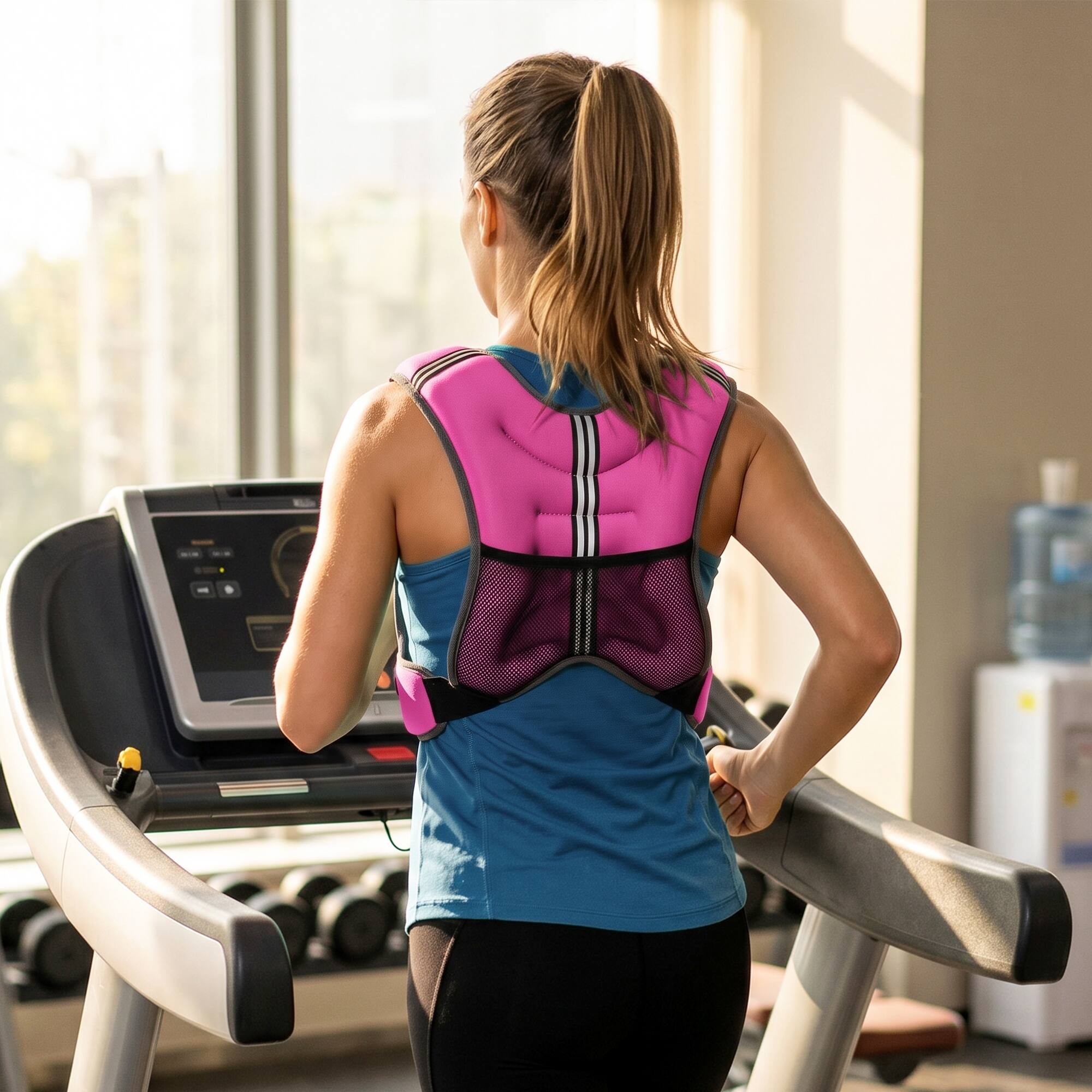 Alt View 1. Soozier - Weighted Vest with Pocket, Soft Skin-Friendly Weighted Workout Vest, Adjustable Weighted Running Equipment - Pink.