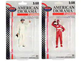 "Racing Legends" 2000's Figures A and B Set of 2 for 1/18 Scale Models by American Diorama - Multi