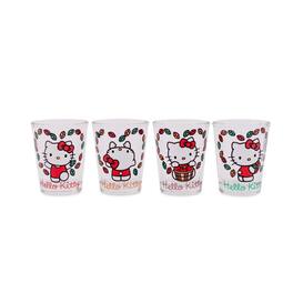 Silver Buffalo - Sanrio Hello Kitty Love Fall 2-Ounce Mini Shot Glasses | Set of 4 - Red||White