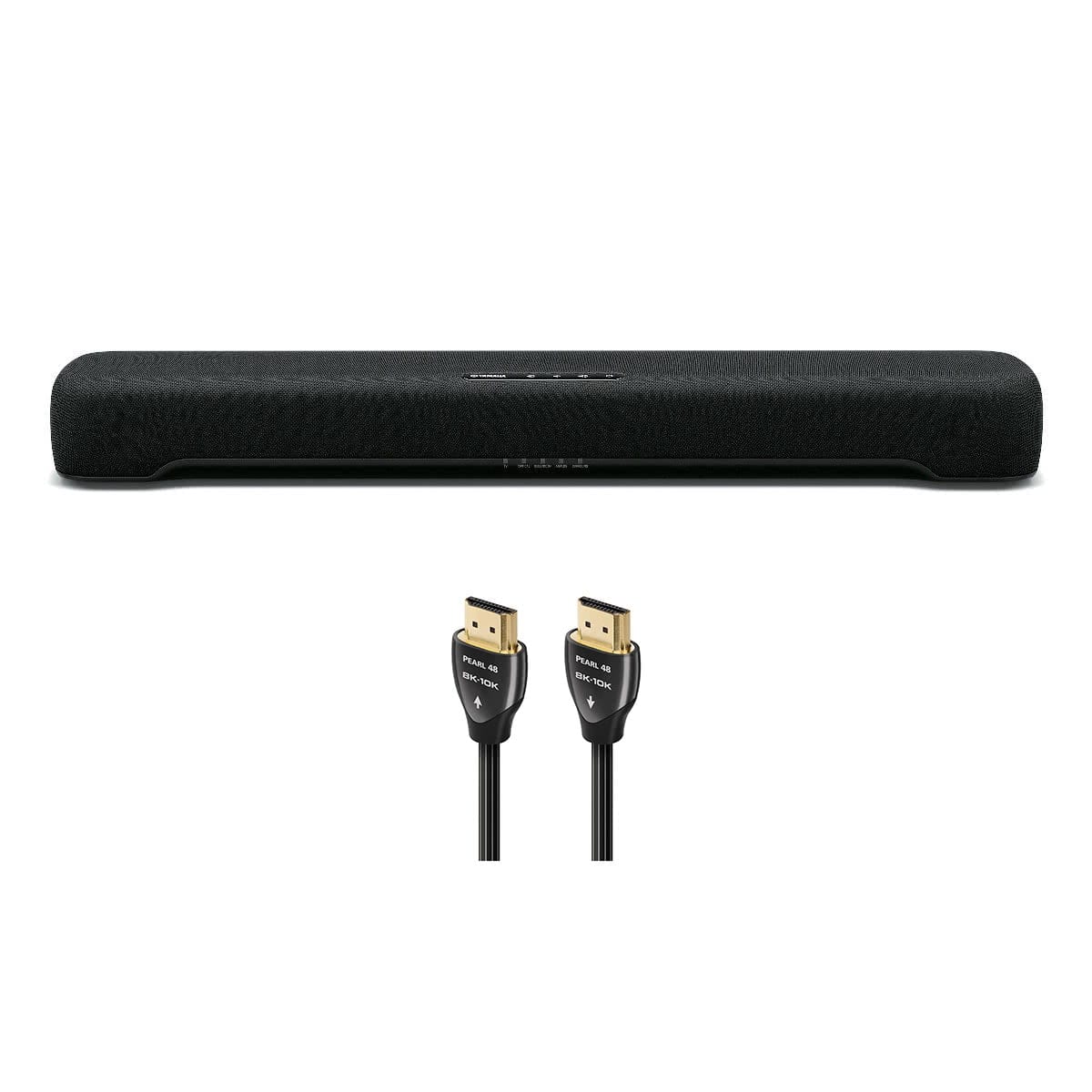 Yamaha - SR-C20A Compact Sound Bar with Built-In Subwoofer with 8K-10K 48Gbps HDMI Cable - 2.46 ft. (.75m) - Black