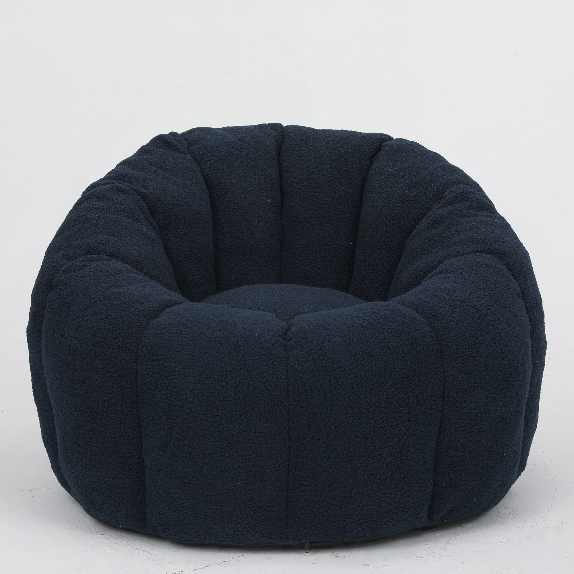 Alt View 10. GOODSILO - Plush Faux Fur Bean Bag Chair with Armrests and Ergonomic Backrest for Ultimate Relaxation in Living Spaces - Dark Blue.