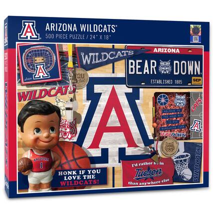 ARIZONA WILDCATS
500 PIECE PUZZLE / 24" X 18"
ARIZONA
BEAR DOWN
ESTABLISHED 1885
WELCOME TO
THE HOME OF
14,855
SOREAMING FANS
BEARDOWN
I'd rather be in Tucson than anywhere else
HONK IF YOU LOVE THE WILDCATS!
WILDCATS
BEAR DOWN
ARIZONA 1