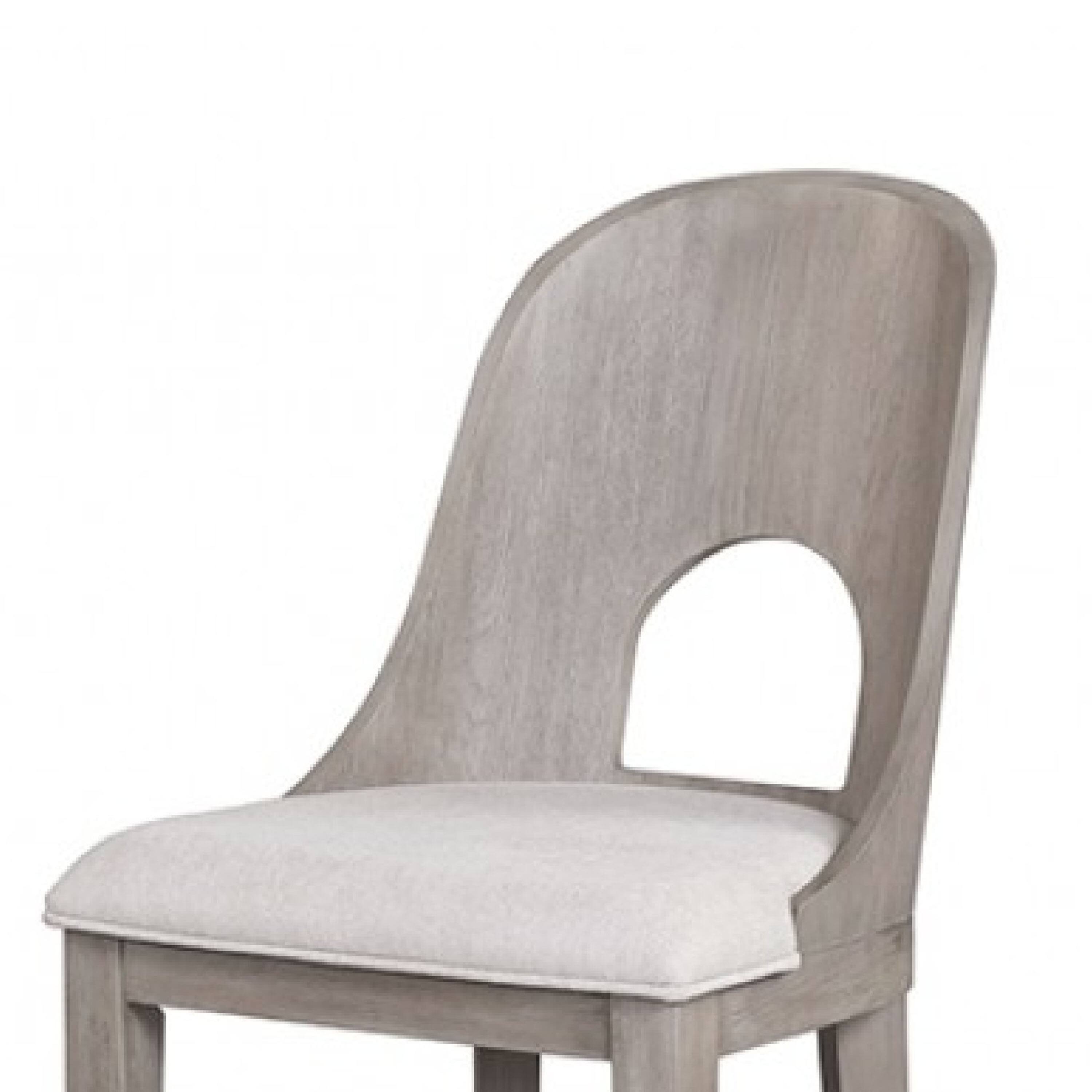 Alt View 2. Manhattan Lane - Zoko Counter Height Chair Set of 2, Curved Cut Out Back - White Wash Oak, White.