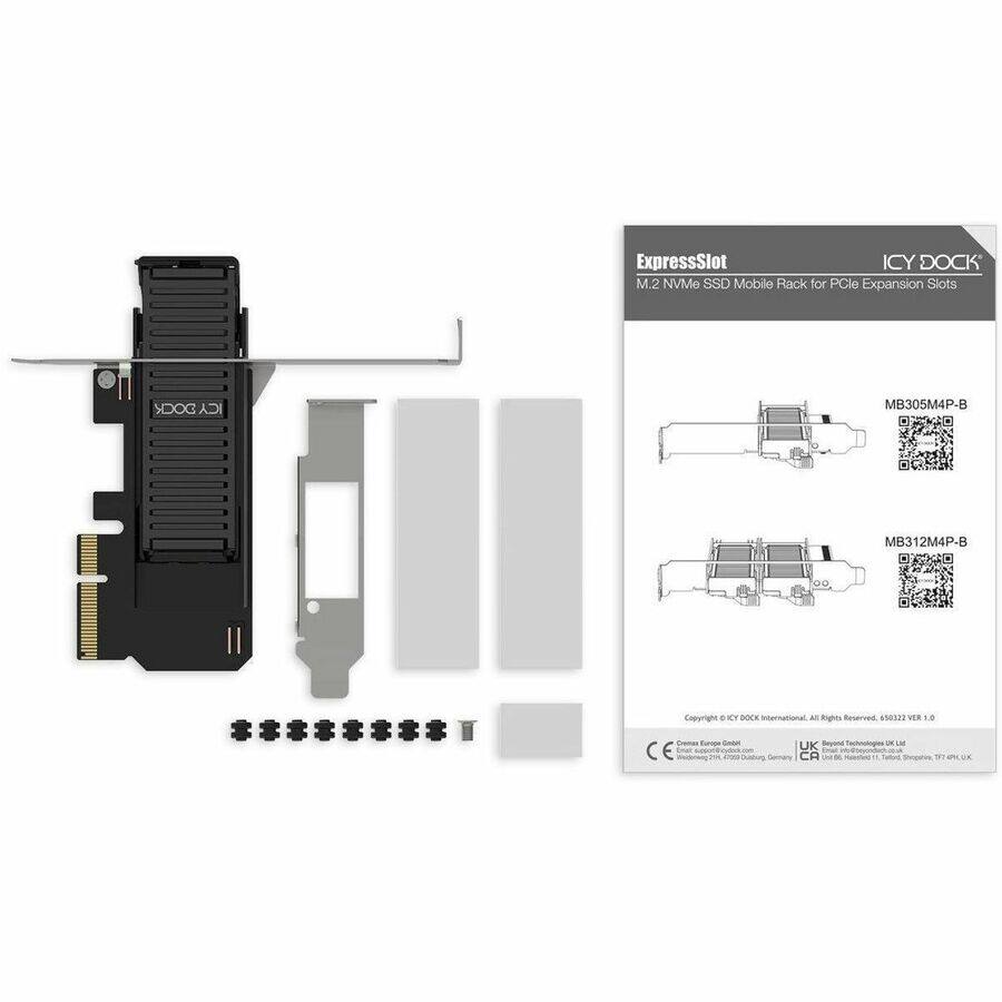 ExpressSlot ICY DOCK M.2 NVMe SSD Mobile Rack for PCIe Expansion Slots  
MB305M4P-B MB312M4P-B  

- International an igos Reserved 4na32 VER 10 Toamas Tu - UK Bayama t - L CE Tar sppoma Wedereng 2 Enma Dtturg Semare CA L d - -s - i
