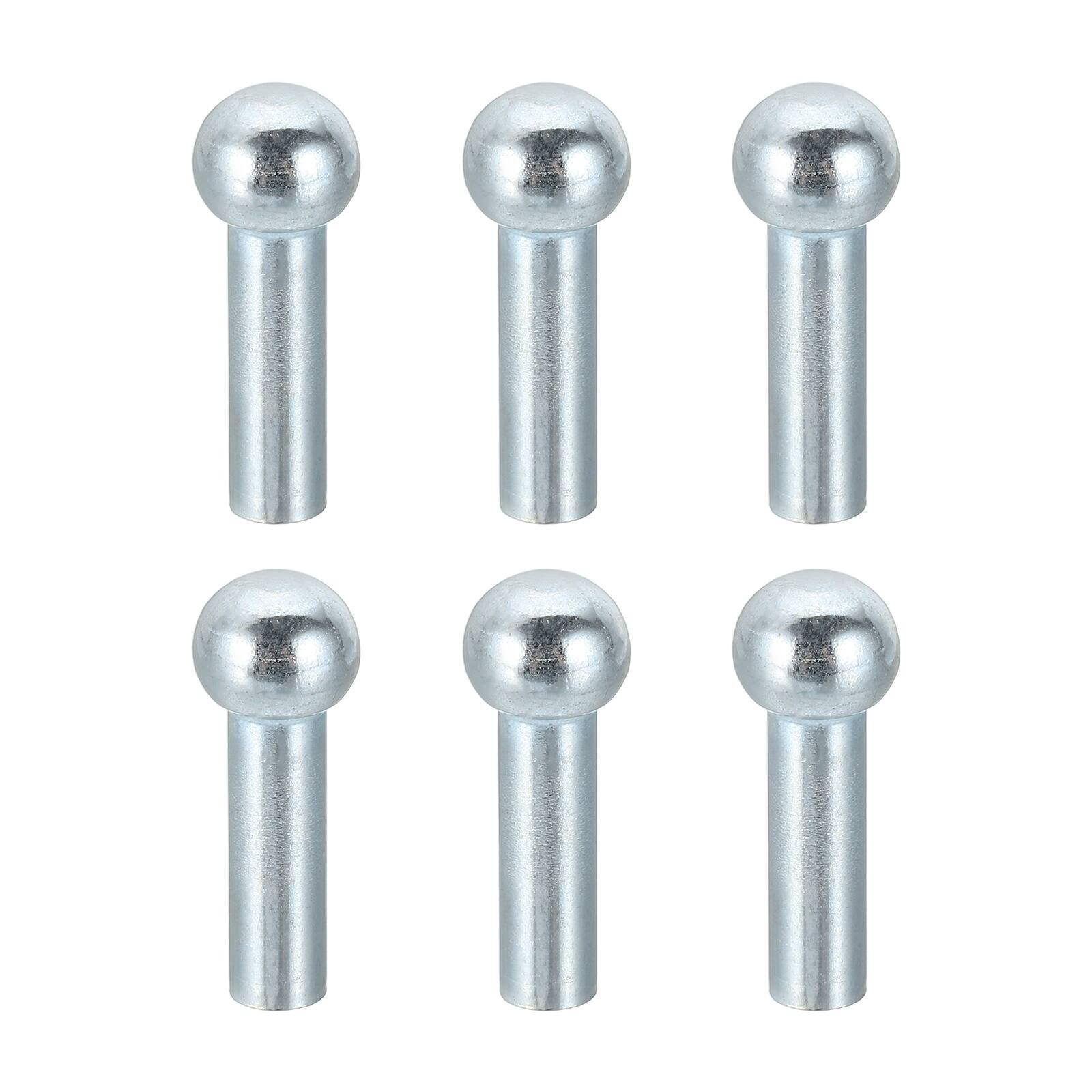 Front. Unique Bargains - 6pcs Gym Wire Rope Sphere Head Stopper, Cable Ball Stopper for 5mm Cable Gym Machine Replacement End - Silver.