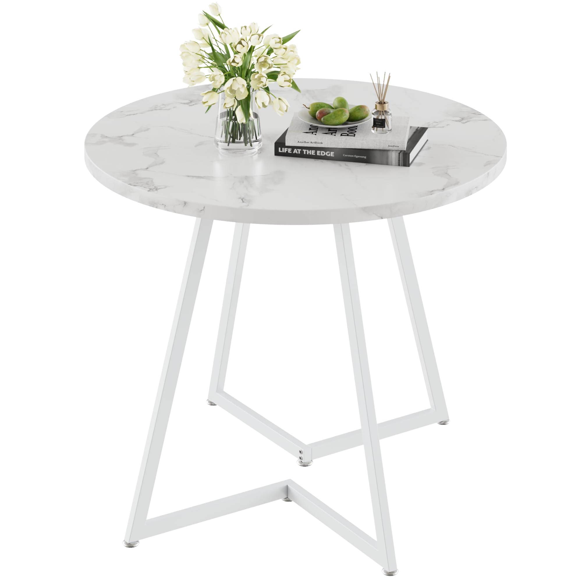 Fuax Marbled & White 31.5" Dining Table