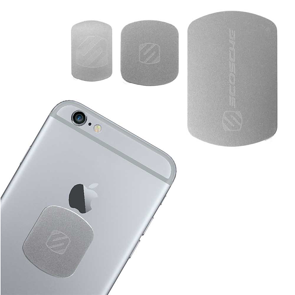 Angle View: Scosche - MagicMount Replacement Magnetic Plates Kit for Most Cell Phones - Space Grey