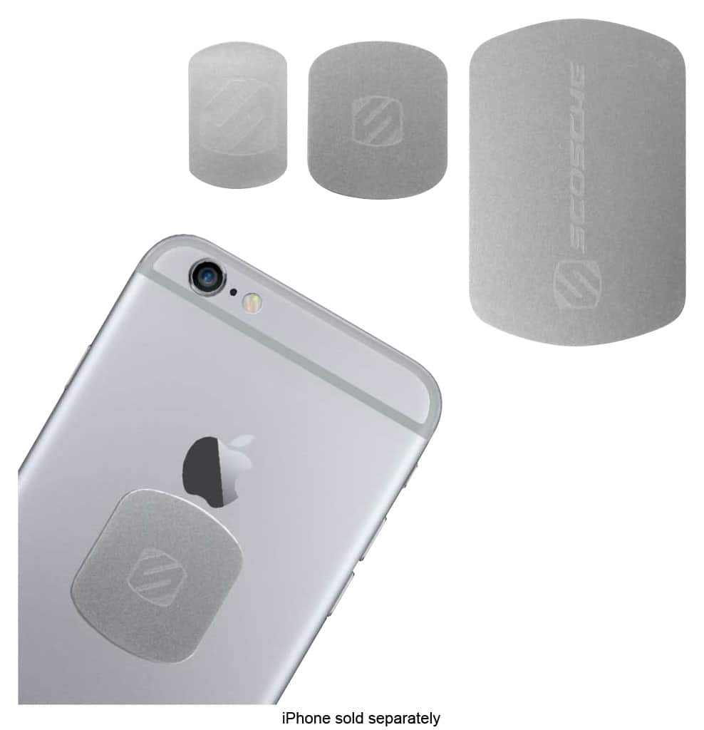 Scosche - MagicPlates for Apple® iPhone® 6 and 6 Plus (2-Count) - Space Gray - Larger Front