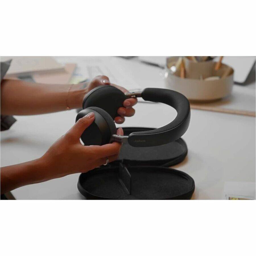 Alt View 4. Jabra - Jabra Evolve3 85 Headset - Microsoft Teams Certification - Stereo - Mini-phone (3.5mm) - Wired/Wireless - Bluetooth - Black.