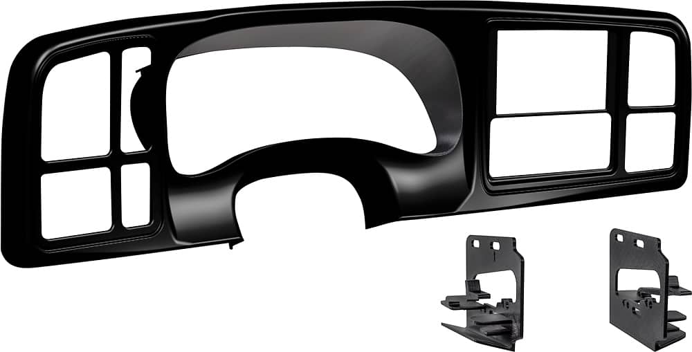 Front. Metra - Dash Kit for Select 1999-2002 GM Full-Size Trucks and SUVs DDIN - Matte Black.