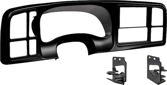 Front. Metra - Dash Kit for Select 1999-2002 GM Full-Size Trucks and SUVs DDIN - Matte Black.