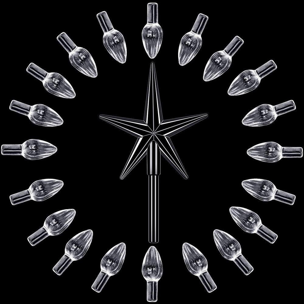 Angle. Schertz - 201-Piece Plastic Ceramic Christmas Tree Replacement Lights – Bulbs, Ornaments, and Star Shapes - White.