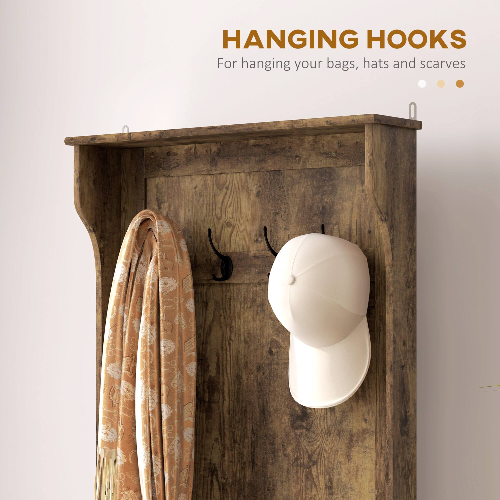 HANGING HOOKS
For hanging your bags, hats and scarves